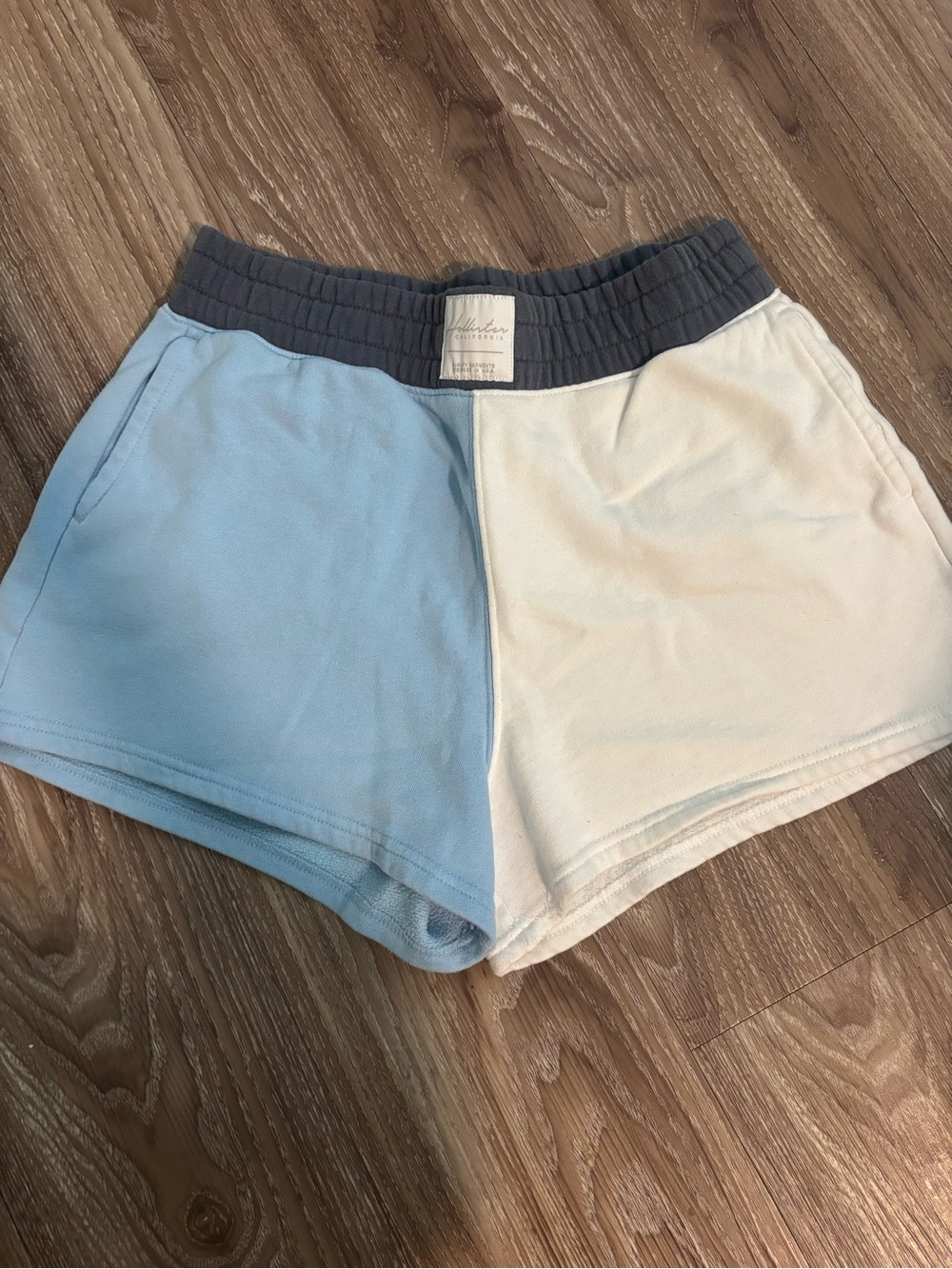 Women’s Colorblock Blue & White Knit Shorts